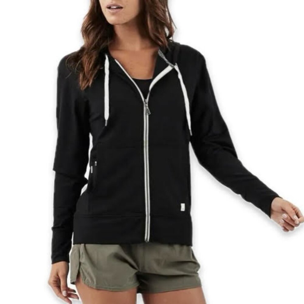 Vuori Womens Halo Performance Hoodie Size L Black Full Zip Dreamknit Gym - Picture 1 of 13